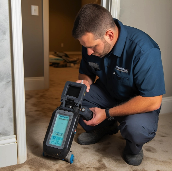 a mold remediateion expert using specialized equipment